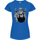 Tattoo Santa Funny Christmas Biker Motorbike Womens Petite Cut T-Shirt Royal Blue