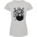 Tattoo Santa Funny Christmas Biker Motorbike Womens Petite Cut T-Shirt Sports Grey