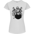Tattoo Santa Funny Christmas Biker Motorbike Womens Petite Cut T-Shirt White