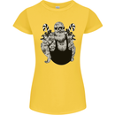 Tattoo Santa Funny Christmas Biker Motorbike Womens Petite Cut T-Shirt Yellow