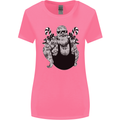 Tattoo Santa Funny Christmas Biker Motorbike Womens Wider Cut T-Shirt Azalea