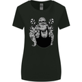 Tattoo Santa Funny Christmas Biker Motorbike Womens Wider Cut T-Shirt Black