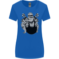 Tattoo Santa Funny Christmas Biker Motorbike Womens Wider Cut T-Shirt Royal Blue