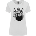 Tattoo Santa Funny Christmas Biker Motorbike Womens Wider Cut T-Shirt White