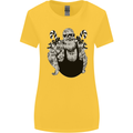 Tattoo Santa Funny Christmas Biker Motorbike Womens Wider Cut T-Shirt Yellow