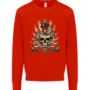 Tattoo Skull Snake Tattooist Biker Gothic Kids Sweatshirt Jumper Bright Red