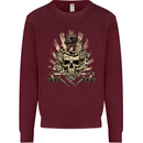 Tattoo Skull Snake Tattooist Biker Gothic Kids Sweatshirt Jumper Maroon
