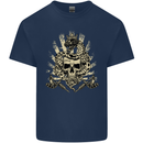 Tattoo Skull Snake Tattooist Biker Gothic Kids T-Shirt Childrens Navy Blue