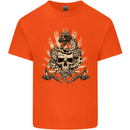 Tattoo Skull Snake Tattooist Biker Gothic Kids T-Shirt Childrens Orange