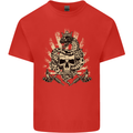 Tattoo Skull Snake Tattooist Biker Gothic Kids T-Shirt Childrens Red