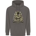 Tattoo Skull Snake Tattooist Biker Gothic Mens 80% Cotton Hoodie Charcoal