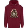 Tattoo Skull Snake Tattooist Biker Gothic Mens 80% Cotton Hoodie Maroon