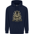 Tattoo Skull Snake Tattooist Biker Gothic Mens 80% Cotton Hoodie Navy Blue