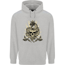 Tattoo Skull Snake Tattooist Biker Gothic Mens 80% Cotton Hoodie Sports Grey