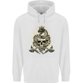 Tattoo Skull Snake Tattooist Biker Gothic Mens 80% Cotton Hoodie White