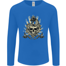 Tattoo Skull Snake Tattooist Biker Gothic Mens Long Sleeve T-Shirt Royal Blue