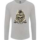 Tattoo Skull Snake Tattooist Biker Gothic Mens Long Sleeve T-Shirt Sports Grey