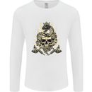 Tattoo Skull Snake Tattooist Biker Gothic Mens Long Sleeve T-Shirt White