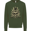 Tattoo Skull Snake Tattooist Biker Gothic Mens Sweatshirt Jumper Forest Green