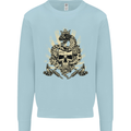 Tattoo Skull Snake Tattooist Biker Gothic Mens Sweatshirt Jumper Light Blue