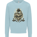 Tattoo Skull Snake Tattooist Biker Gothic Mens Sweatshirt Jumper Light Blue