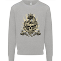 Tattoo Skull Snake Tattooist Biker Gothic Mens Sweatshirt Jumper Sports Grey