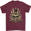 Tattoo Skull Snake Tattooist Biker Gothic Mens T-Shirt Cotton Gildan Maroon