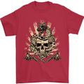 Tattoo Skull Snake Tattooist Biker Gothic Mens T-Shirt Cotton Gildan Red
