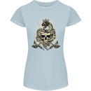 Tattoo Skull Snake Tattooist Biker Gothic Womens Petite Cut T-Shirt Light Blue