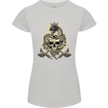Tattoo Skull Snake Tattooist Biker Gothic Womens Petite Cut T-Shirt Sports Grey