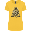 Tattoo Skull Snake Tattooist Biker Gothic Womens Wider Cut T-Shirt Yellow