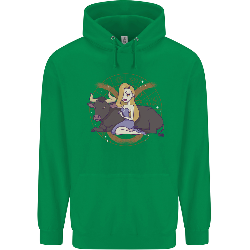 Taurus Star Sign Astrological Zodiac Childrens Kids Hoodie Irish Green