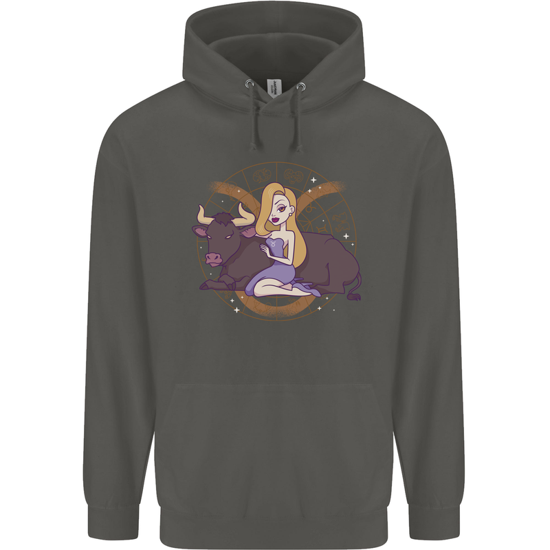 Taurus Star Sign Astrological Zodiac Childrens Kids Hoodie Storm Grey