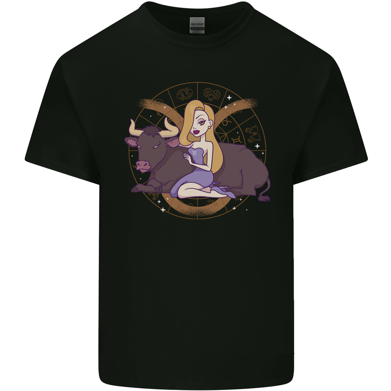 Taurus Star Sign Astrological Zodiac Kids T-Shirt Childrens Black