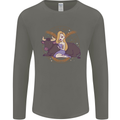 Taurus Star Sign Astrological Zodiac Mens Long Sleeve T-Shirt Charcoal
