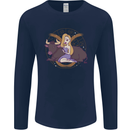 Taurus Star Sign Astrological Zodiac Mens Long Sleeve T-Shirt Navy Blue