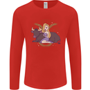 Taurus Star Sign Astrological Zodiac Mens Long Sleeve T-Shirt Red