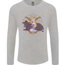 Taurus Star Sign Astrological Zodiac Mens Long Sleeve T-Shirt Sports Grey