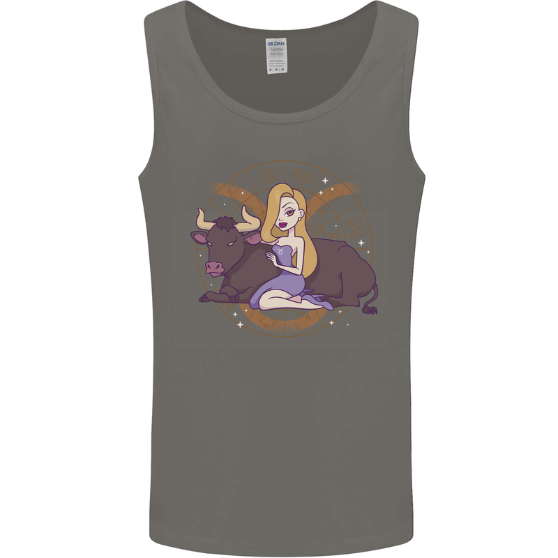 Taurus Star Sign Astrological Zodiac Mens Vest Tank Top Charcoal