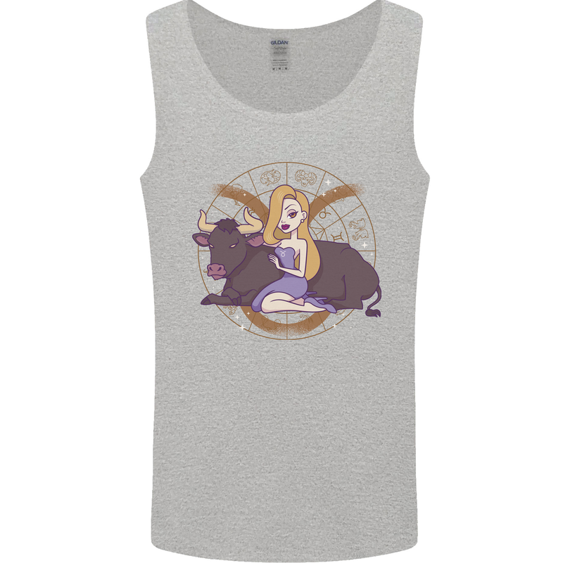 Taurus Star Sign Astrological Zodiac Mens Vest Tank Top Sports Grey