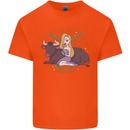 Taurus Star Sign Zodiac Astrological Kids T-Shirt Childrens Orange