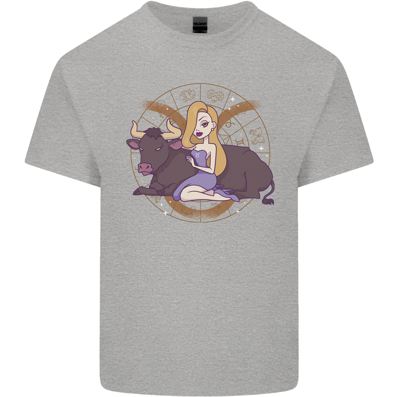 Taurus Star Sign Zodiac Astrological Kids T-Shirt Childrens Sports Grey