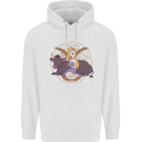 Taurus Star Sign Zodiac Astrological Mens 80% Cotton Hoodie White