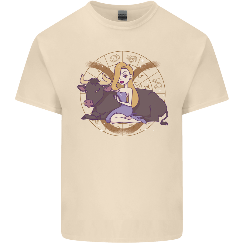 Taurus Star Sign Zodiac Astrological Mens Cotton T-Shirt Tee Top Natural