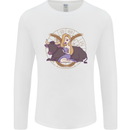 Taurus Star Sign Zodiac Astrological Mens Long Sleeve T-Shirt White