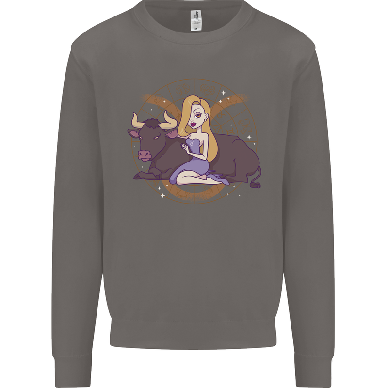 Taurus Star Sign Zodiac Astrological Mens Sweatshirt Jumper Charcoal