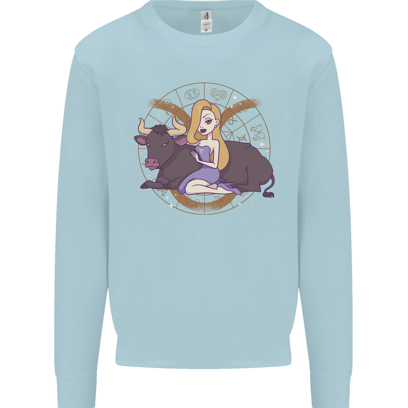 Taurus Star Sign Zodiac Astrological Mens Sweatshirt Jumper Light Blue
