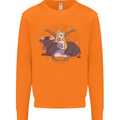 Taurus Star Sign Zodiac Astrological Mens Sweatshirt Jumper Orange