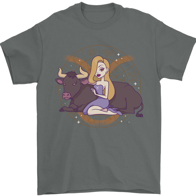Taurus Star Sign Zodiac Astrological Mens T-Shirt 100% Cotton Charcoal