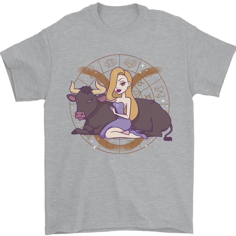 Taurus Star Sign Zodiac Astrological Mens T-Shirt 100% Cotton Sports Grey